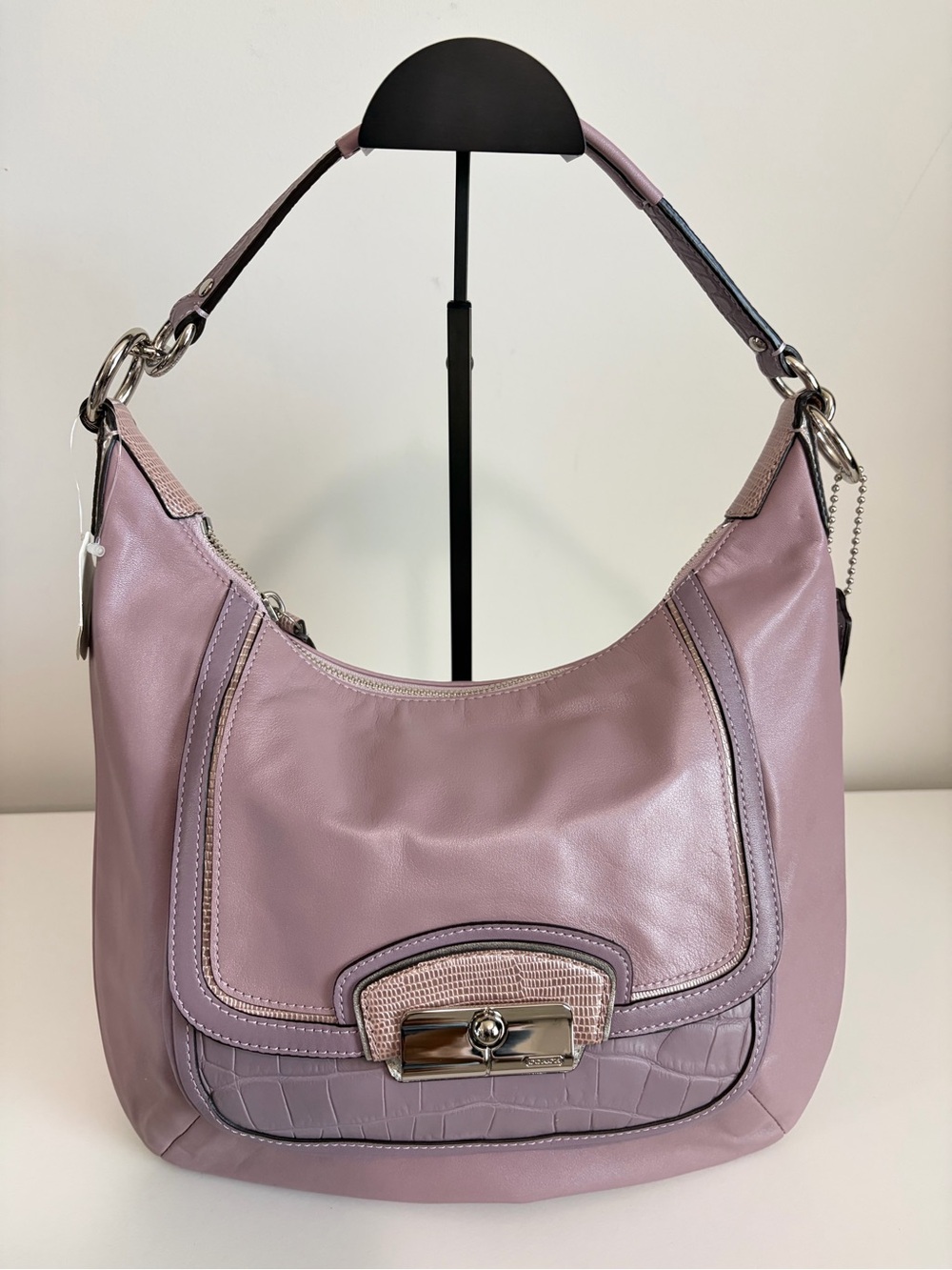 Coach Kristin Spectator Leather Shoulder Hobo with Turn-Lock Accent